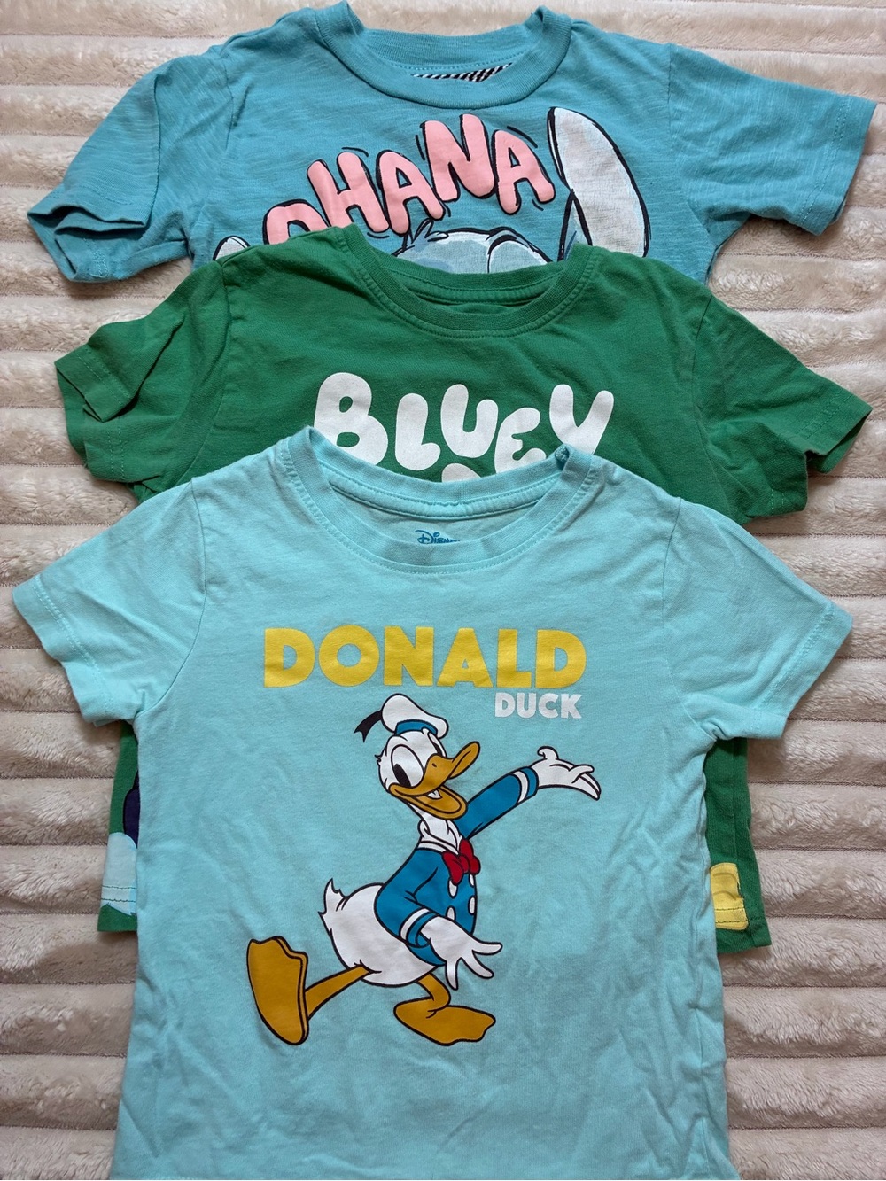 Toddler 2T Disney Bluey T-Shirt Bundle Donald Duck Stitch GUC